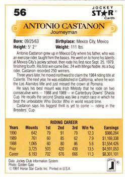 1991 Jockey Star Jockeys #56 Antonio Castanon Back